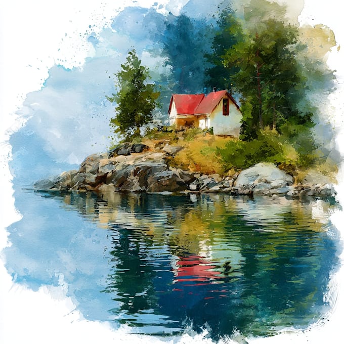 create watercolor and digital illustrations