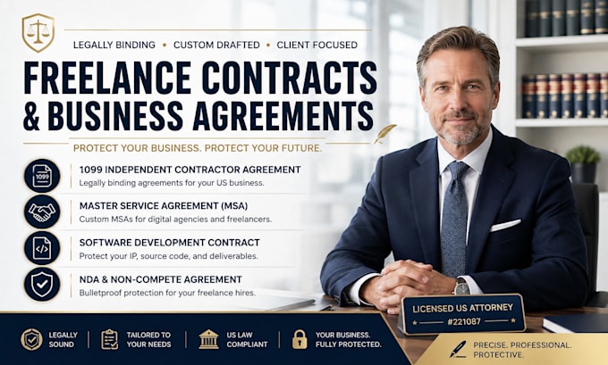 draft a legal 1099 independent contractor agreement as a US attorney
