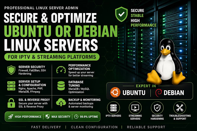secure and optimize ubuntu or debian linux servers for iptv