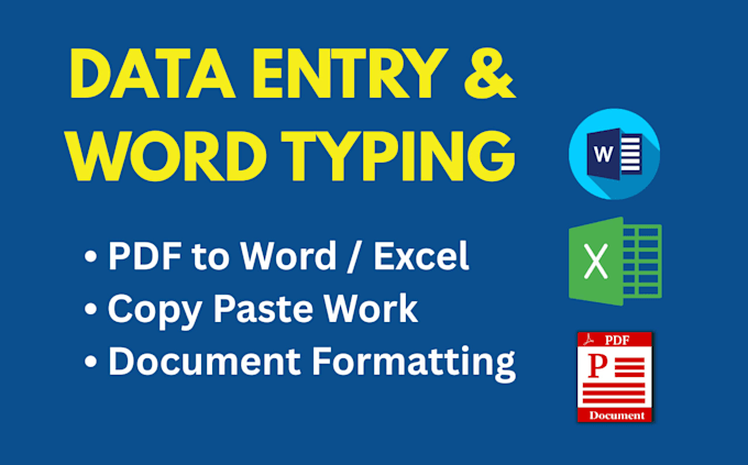 do fast typing, pdf to word, data entry and ms word work