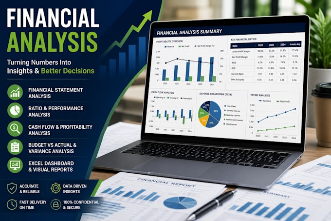 provide financial analysis, report, accounting finance, excel dashboard solution