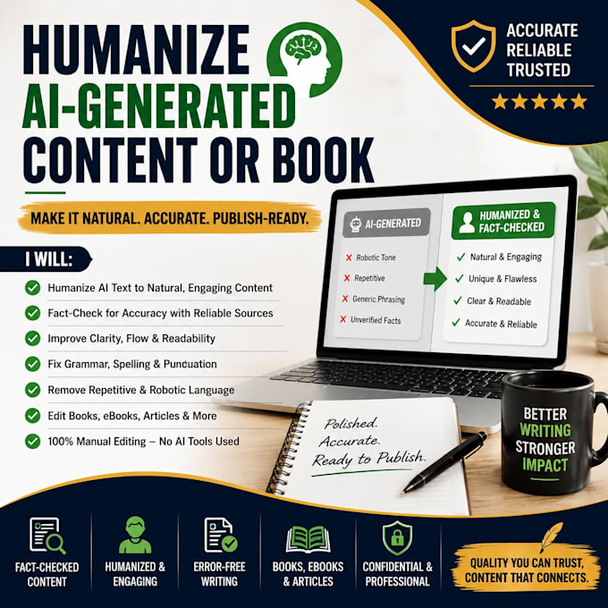 humanize and fact check your ai generated content or book