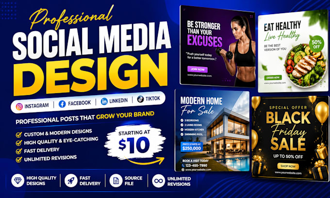 design professional social media posts for your brand