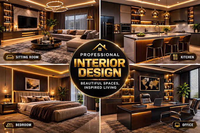 do interior design, bedroom, office, kitchen, living room 3d model design render
