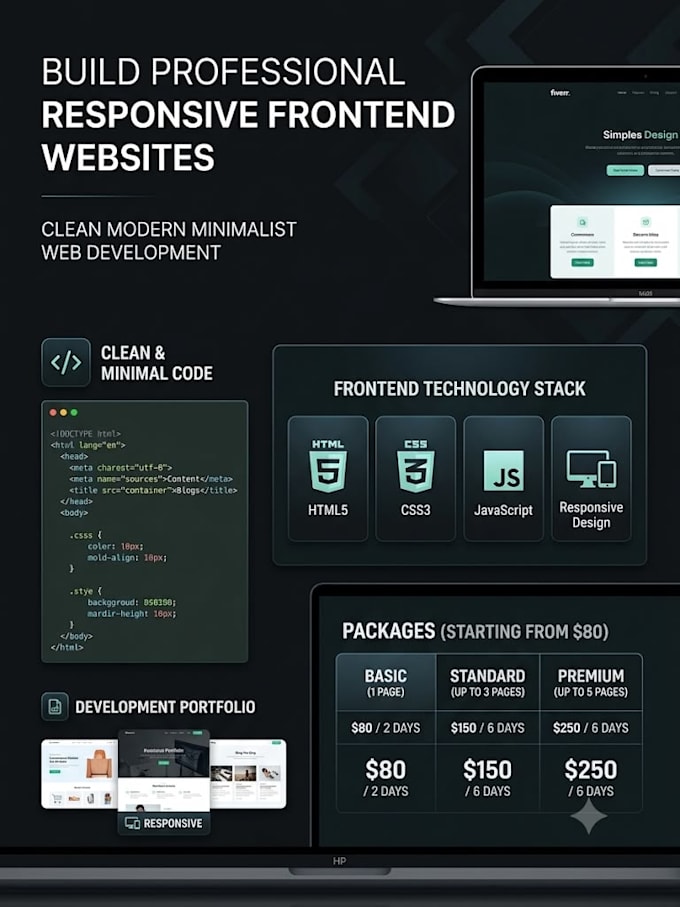 build professional responsive frontend website