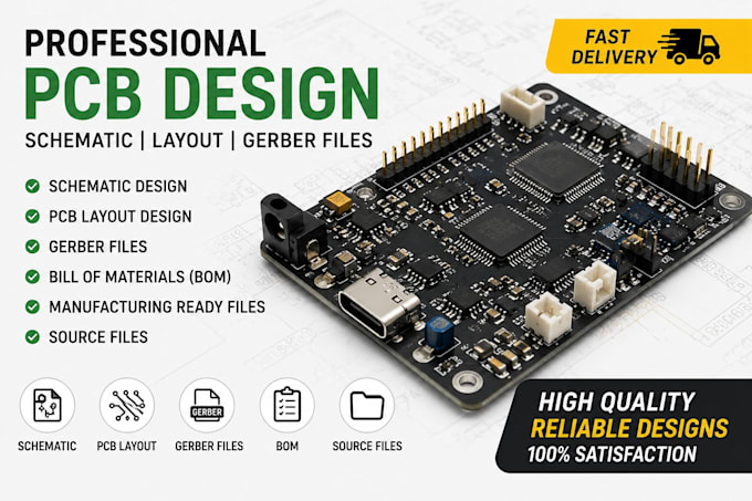 do professional pcb design, schematic and gerber files