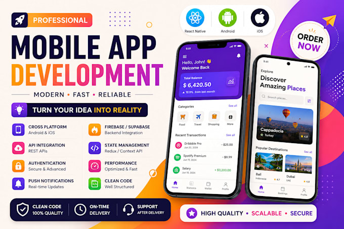 build a react native app for android and ios