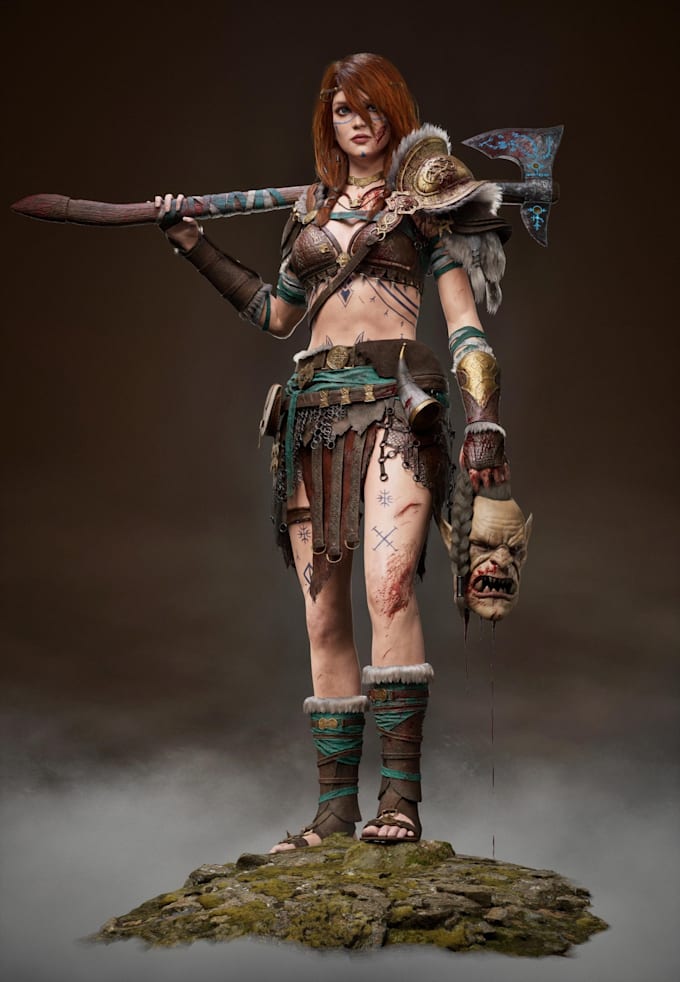 do 3d game asset environment art stylized humanoid character blender model