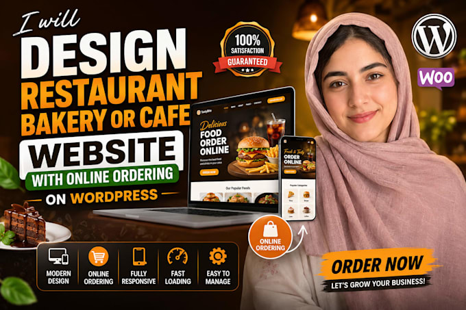 design restaurant bakery or cafe website with online ordering on wordpress