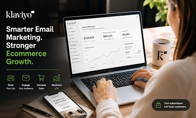setup klaviyo ecommerce, email markerting flow and campaigns