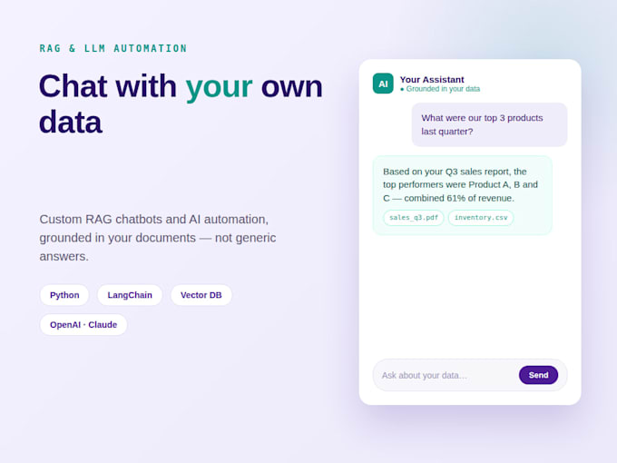 build llm automation and rag chatbot with python
