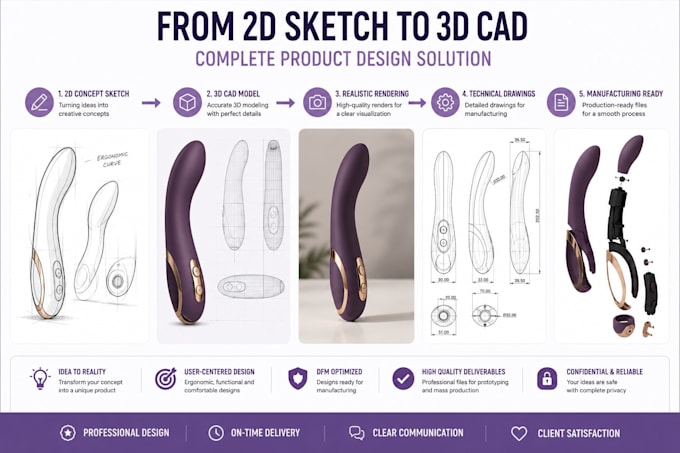 design silicone adult product prototypes and 3d models