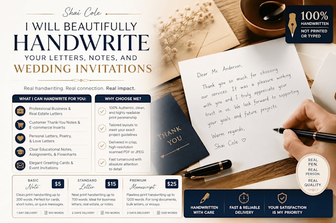 beautifully handwrite your letters, notes, and wedding invitations