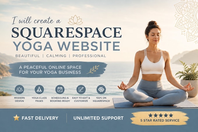 build squarespace website design for yoga pilates and wellness