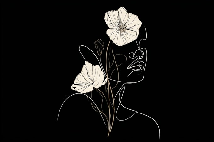 draw linework tattoo design or minimalist tattoo