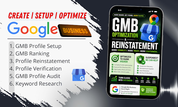 reinstate, setup and optimize your google business profile, profile verification
