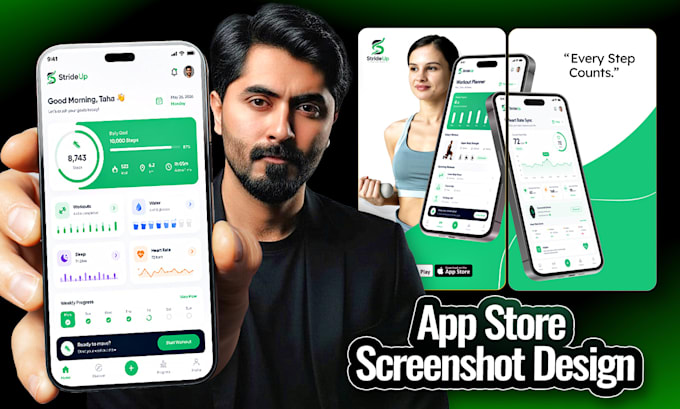 do app store and google play store screenshots design