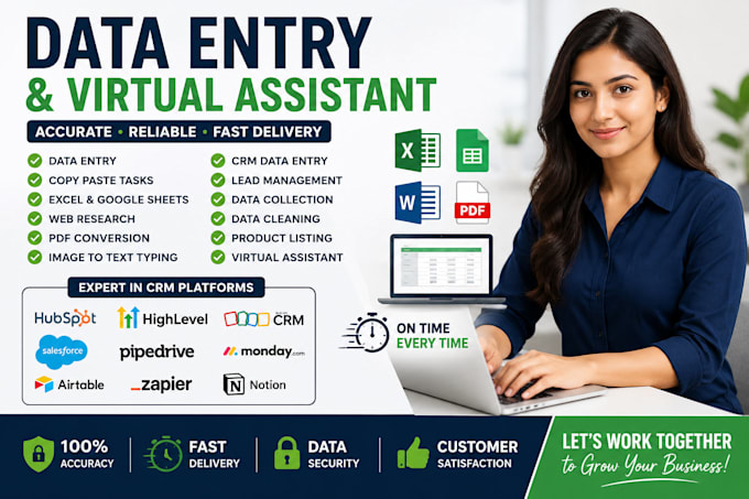 do accurate data entry and excel task