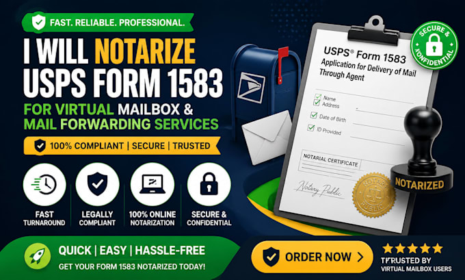 notarize usps form 1583 for virtual mailbox and mail forwarding services