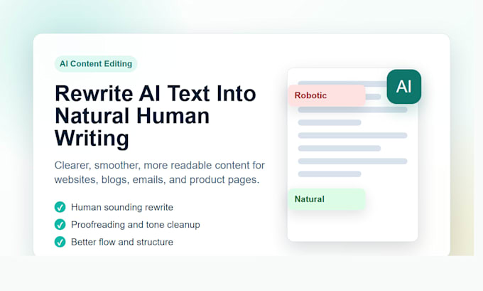 rewrite ai content into natural human writing