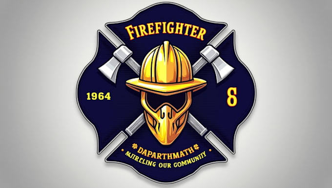 do unique fire fighter logo design 1 day