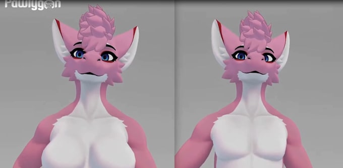 make custom furry vrc model, furry nsfw avatar, 3d anime model, animaze vseeface