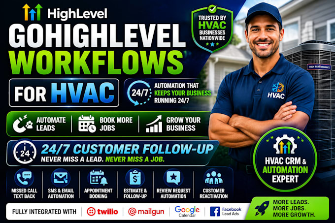 build gohighlevel workflows for hvac businesses and contractors