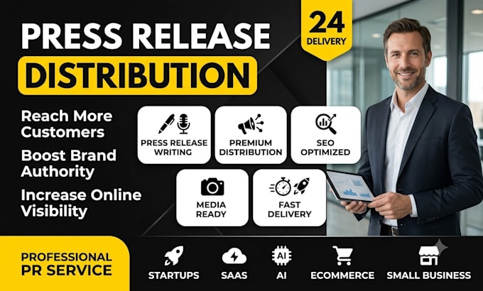 write professional press release saas ai business book marketing pr submission