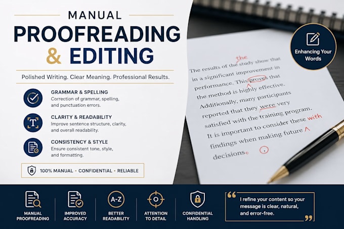 manual english proofreading and editing