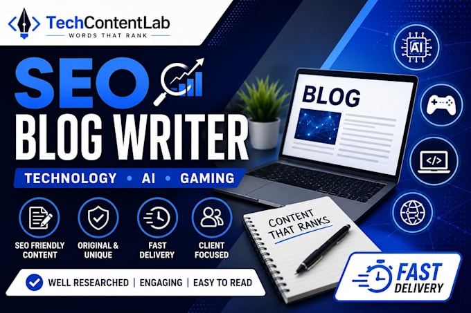 write SEO blog posts on ai, technology, gaming, and software