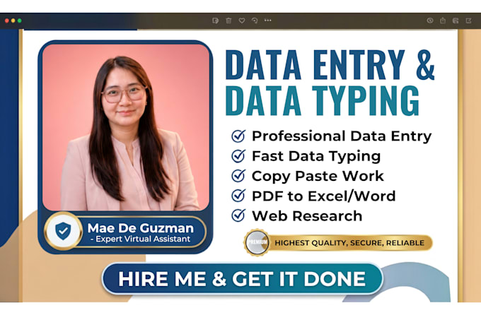 your expert virtual assistant for data entry and data typing