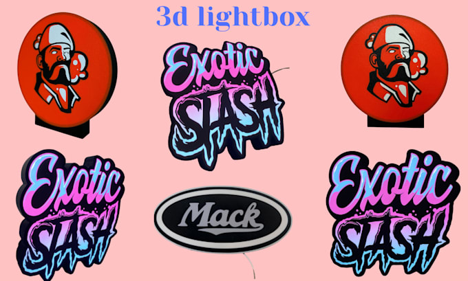 design custom 3d lightbox 3d logo keychain texts ready for printing in 3mf