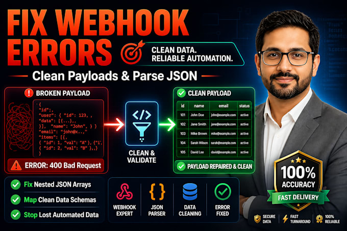 fix webhook payload errors and clean incoming data fields