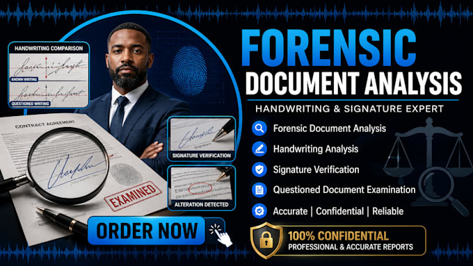 do forensic document analysis, handwriting analysis, and signature verification
