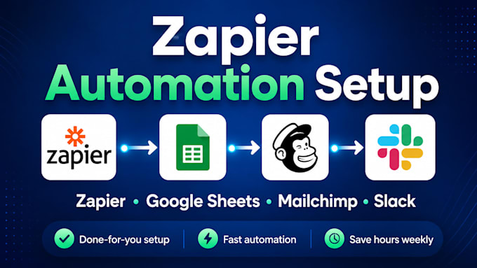 set up zapier automation with google sheets, mailchimp and slack integration