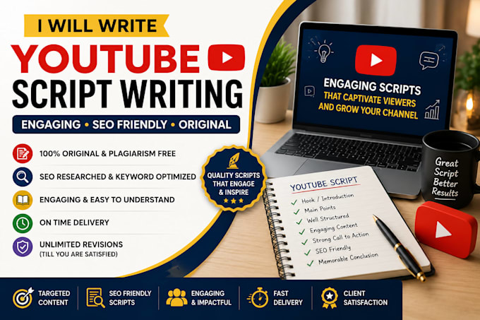 write engaging SEO friendly youtube scripts for your channel