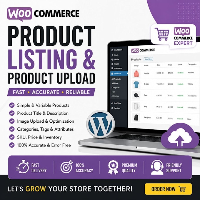 do woocommerce product listing and product upload