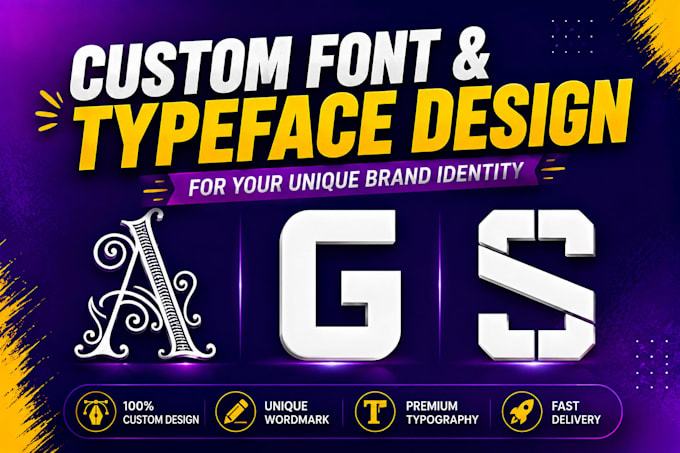 create a custom typography logo, wordmark, and font design