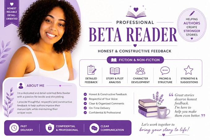 provide honest beta reading and detailed manuscript feedback