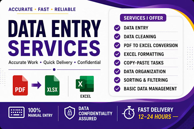 do data cleaning ,splitting ,typing work and PDF to excel