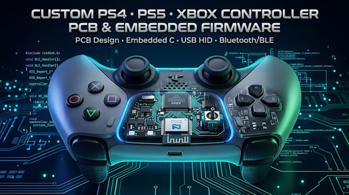 design custom ps4 ps5 xbox controller pcb and embedded firmware