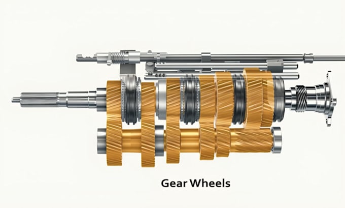 create 3d gearbox animation, gear assembly animation, mechanical explainer video