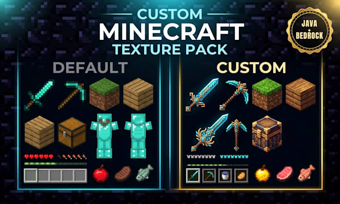 create a custom minecraft texture pack resource pack items for java and bedrock
