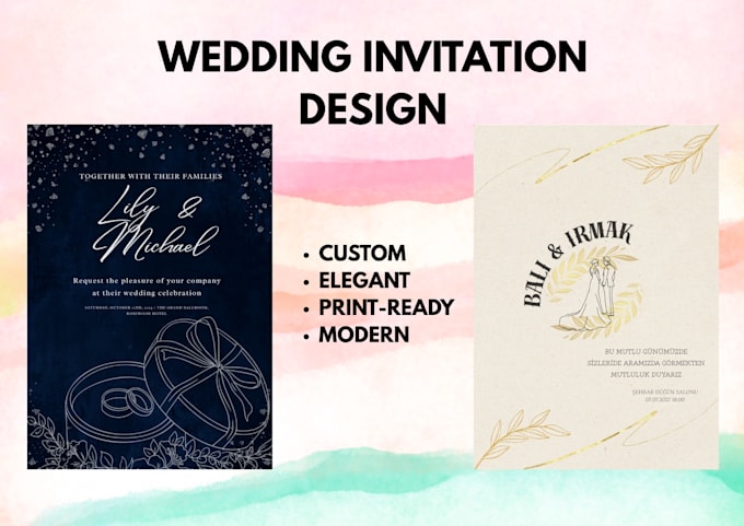 design a modern and elegant wedding invitation