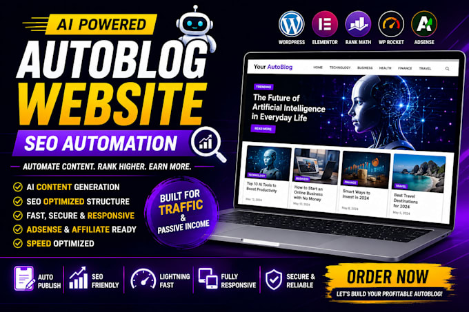 create an ai autoblog website with SEO automation