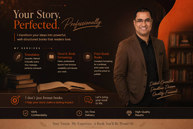translate and format your novel, story, or book professionally