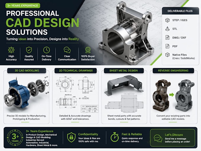 create precise product designs in 3d modeling and drafting