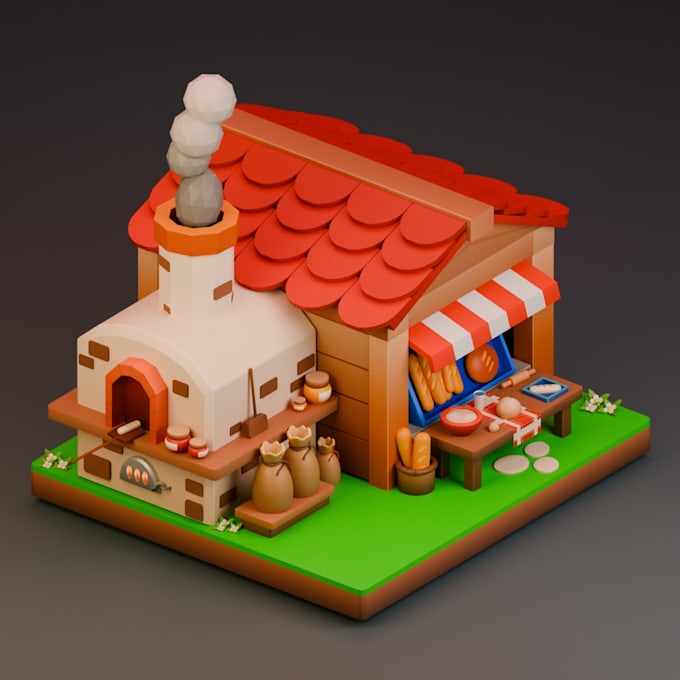 create stylized low poly 3d game assets