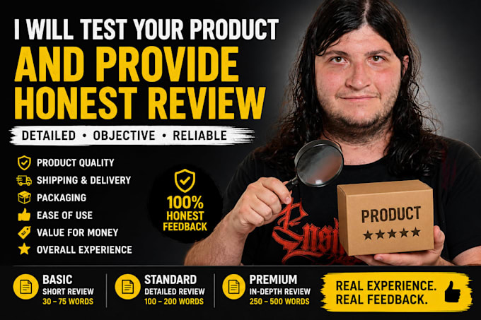 test your product and provide detailed feedback