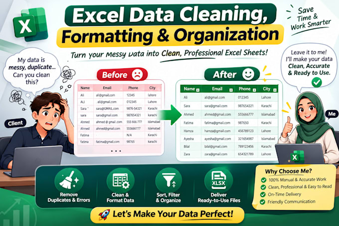 excel data cleaning, formatting and organization